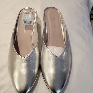 Silver, wedge heeled, slip-on Avec Les Filles shoe